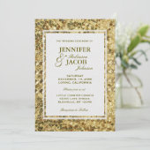 Weddensuitnodiging | Goudharsen Kaart (Staand voorkant)