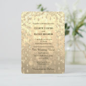 Weddensuitnodiging | Goudkristal Kaart (Staand voorkant)