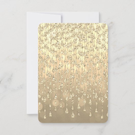 Weddensuitnodiging | Goudkristal Kaart (Achterkant)