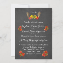 Weddensuitnodiging | Herfst Boho Rustic Antlers Kaart