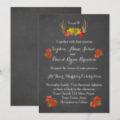 Weddensuitnodiging | Herfst Boho Rustic Antlers Kaart (Voorkant / Achterkant)