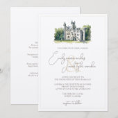 Weddensuitnodiging - Historisch kasteel in Waterve Kaart (Voorkant / Achterkant)