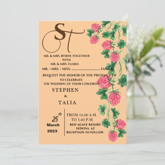 Weddensuitnodiging Kaart (Staand voorkant)