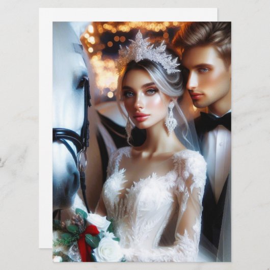 Weddensuitnodiging Kaart (Voorkant / Achterkant)