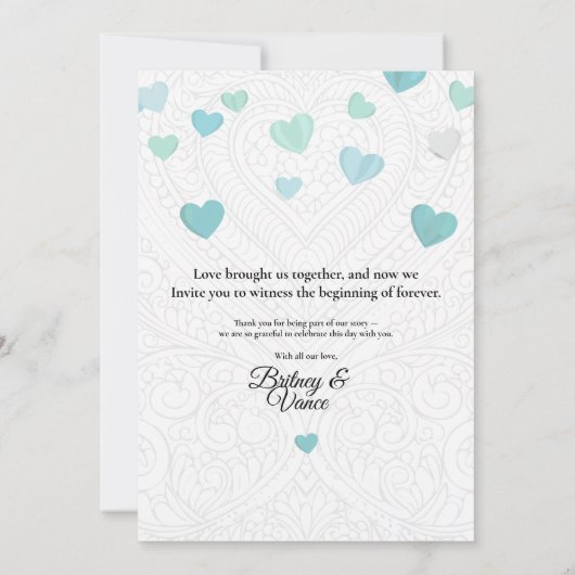 Weddensuitnodiging Kaart (Achterkant)