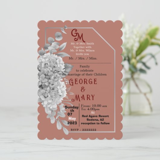 Weddensuitnodiging Kaart (Staand voorkant)