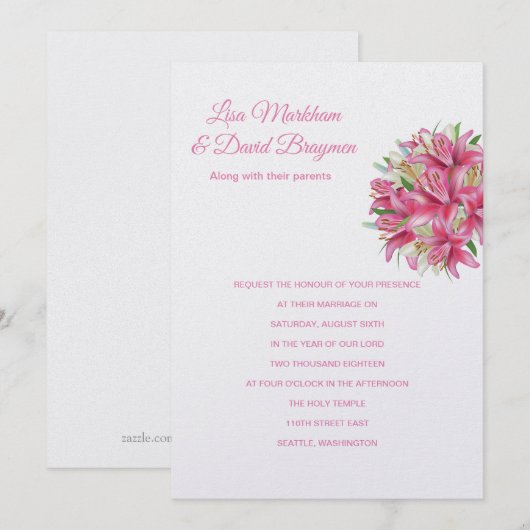 Weddensuitnodiging Kaart (Voorkant / Achterkant)