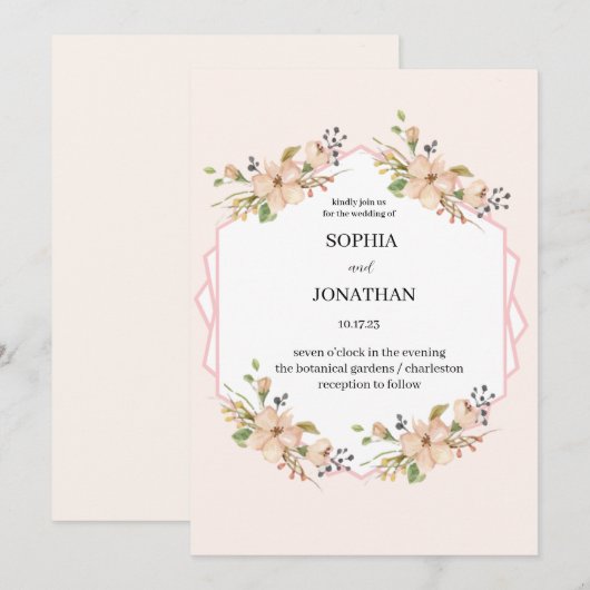 Weddensuitnodiging Kaart (Voorkant / Achterkant)