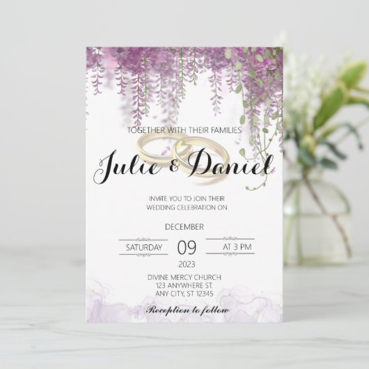 Weddensuitnodiging Kaart (Staand voorkant)