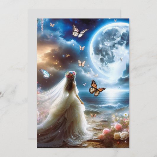 Weddensuitnodiging Kaart (Voorkant / Achterkant)