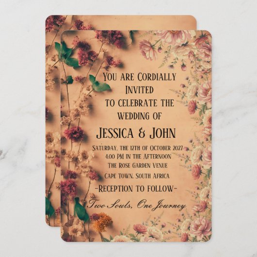 Weddensuitnodiging Kaart (Voorkant / Achterkant)