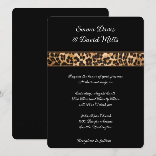 Weddensuitnodiging Kaart (Voorkant / Achterkant)