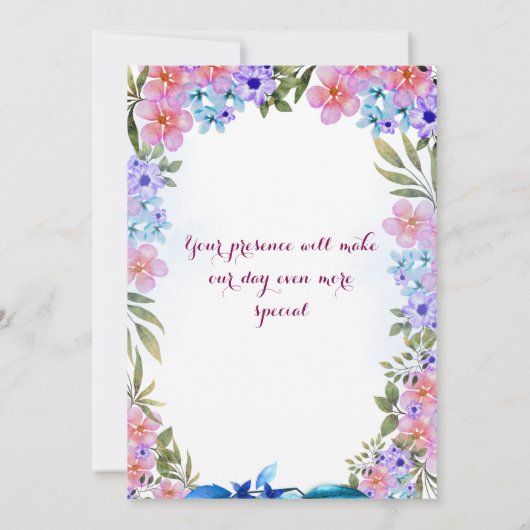 Weddensuitnodiging Kaart (Achterkant)