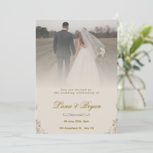 Weddensuitnodiging Kaart (Staand voorkant)