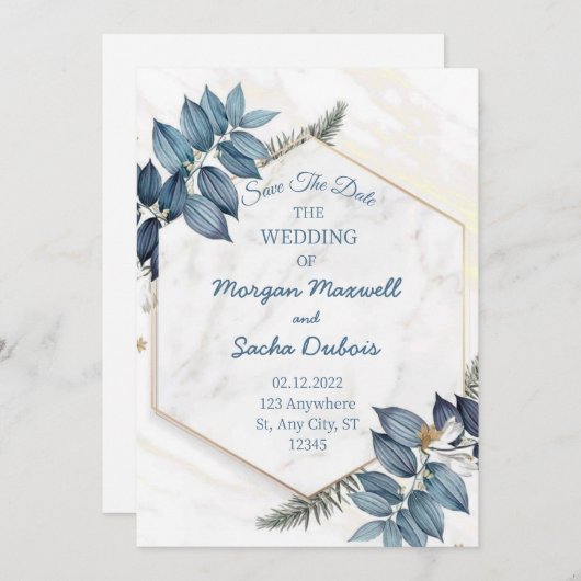 Weddensuitnodiging Kaart (Voorkant / Achterkant)