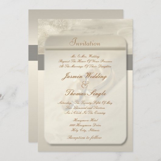 Weddensuitnodiging Kaart (Voorkant / Achterkant)