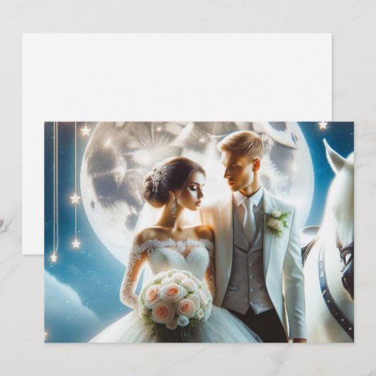 Weddensuitnodiging Kaart (Voorkant / Achterkant)