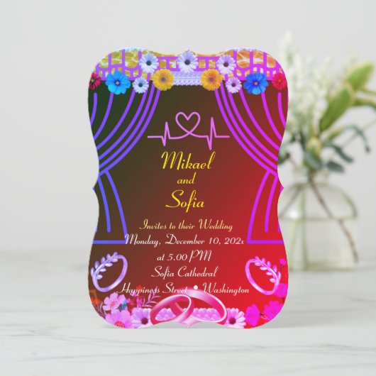 Weddensuitnodiging Kaart (Staand voorkant)