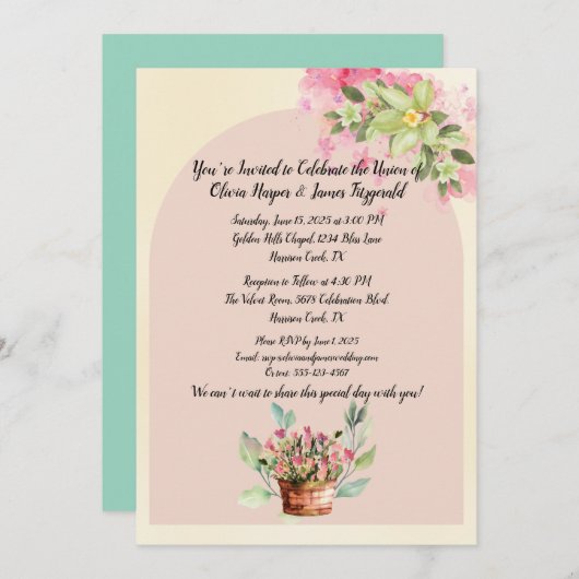 Weddensuitnodiging Kaart (Voorkant / Achterkant)