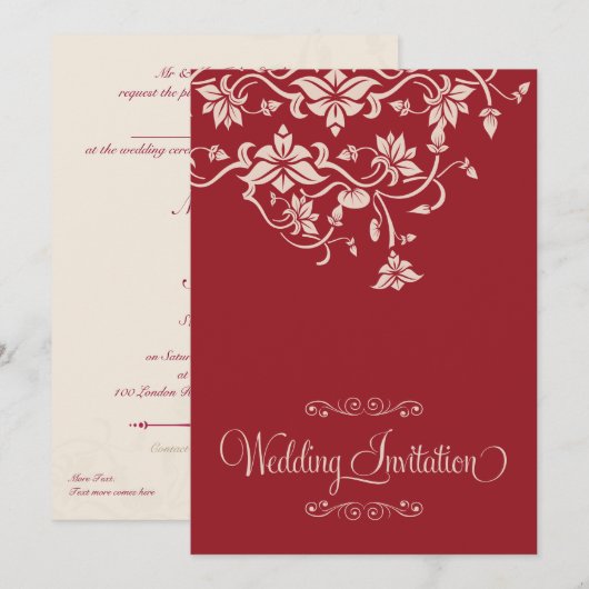 Weddensuitnodiging Kaart (Voorkant / Achterkant)