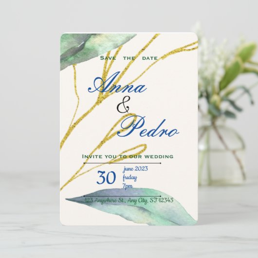 Weddensuitnodiging Kaart (Staand voorkant)