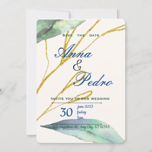 Weddensuitnodiging Kaart (Voorkant)