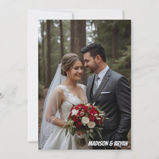 Weddensuitnodiging Kaart (Achterkant)