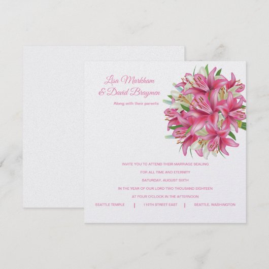 Weddensuitnodiging Kaart (Voorkant / Achterkant)