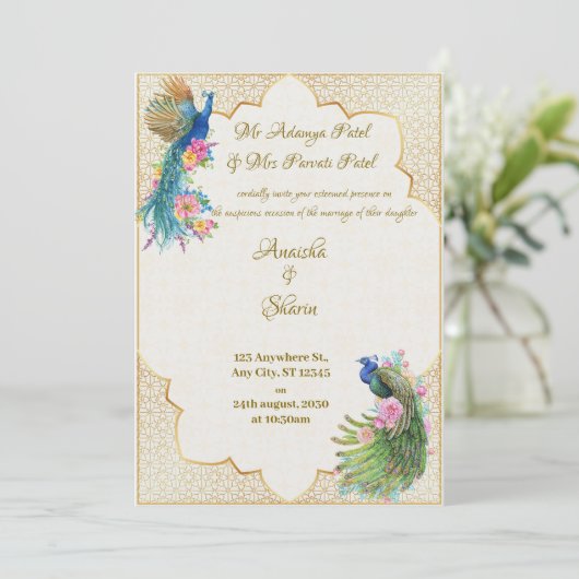 Weddensuitnodiging Kaart (Staand voorkant)