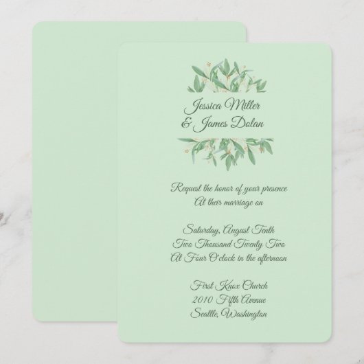 Weddensuitnodiging Kaart (Voorkant / Achterkant)