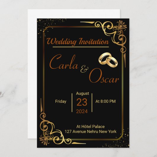 Weddensuitnodiging Kaart (Voorkant / Achterkant)