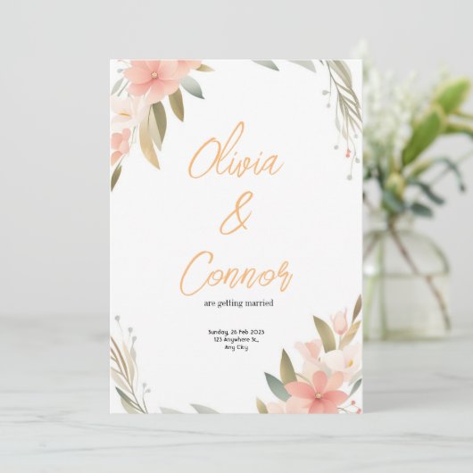 Weddensuitnodiging Kaart (Staand voorkant)