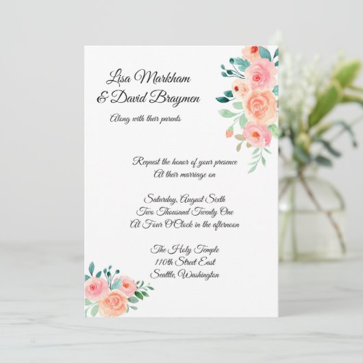 Weddensuitnodiging Kaart (Staand voorkant)