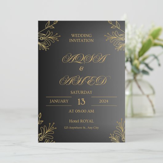 Weddensuitnodiging Kaart (Staand voorkant)