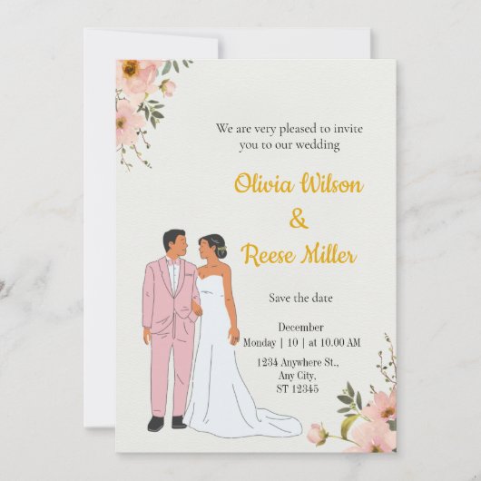 Weddensuitnodiging Kaart (Voorkant)