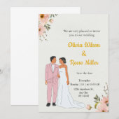 Weddensuitnodiging Kaart (Voorkant / Achterkant)