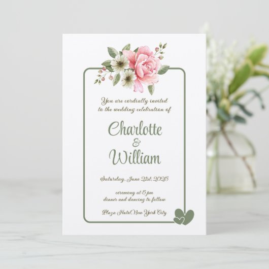 Weddensuitnodiging Kaart (Staand voorkant)