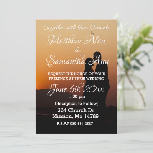 Weddensuitnodiging Kaart (Staand voorkant)