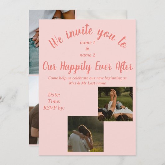 Weddensuitnodiging Kaart (Voorkant / Achterkant)