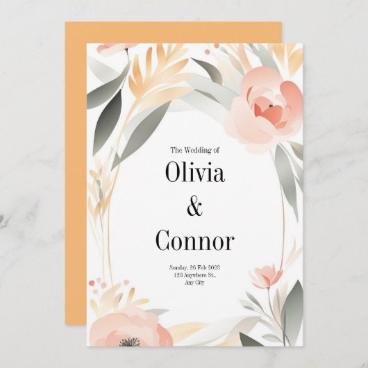 Weddensuitnodiging Kaart (Voorkant / Achterkant)