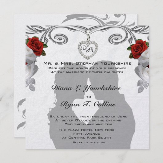 Weddensuitnodiging Kaart (Voorkant / Achterkant)