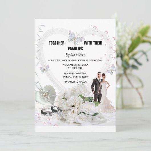 Weddensuitnodiging Kaart (Staand voorkant)