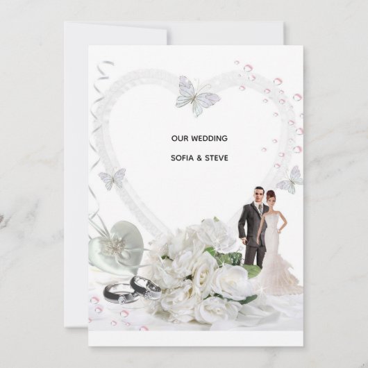 Weddensuitnodiging Kaart (Achterkant)