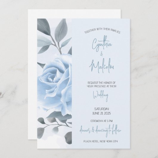 Weddensuitnodiging Kaart (Voorkant / Achterkant)