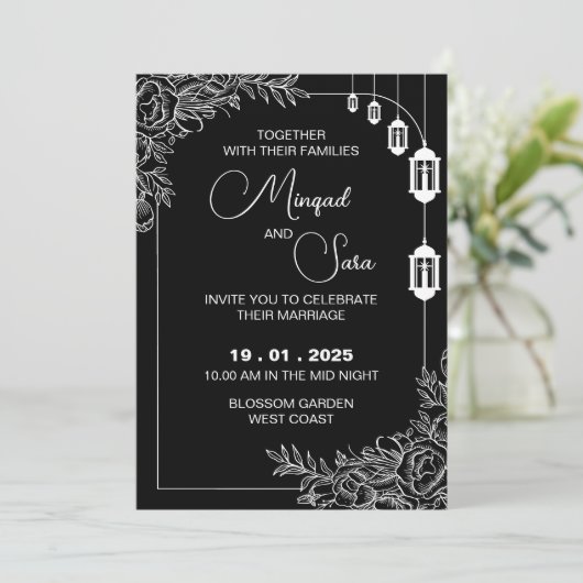 Weddensuitnodiging Kaart (Staand voorkant)