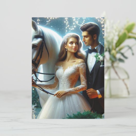 Weddensuitnodiging Kaart (Staand voorkant)