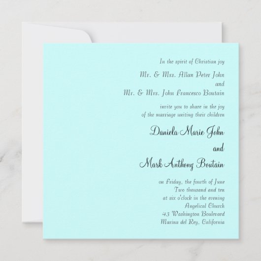 Weddensuitnodiging Kaart (Voorkant)