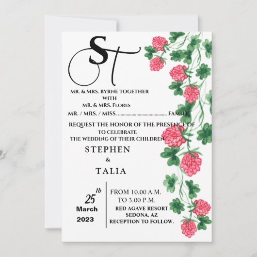 Weddensuitnodiging Kaart (Voorkant)