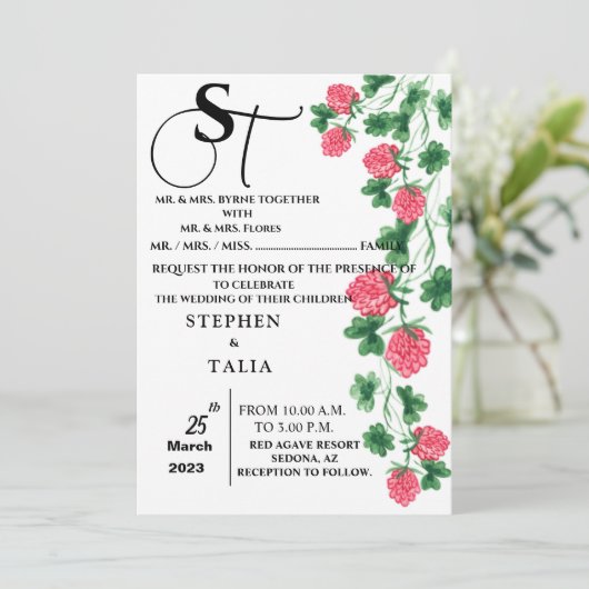 Weddensuitnodiging Kaart (Staand voorkant)