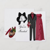 Weddensuitnodiging Kaart (Voorkant / Achterkant)